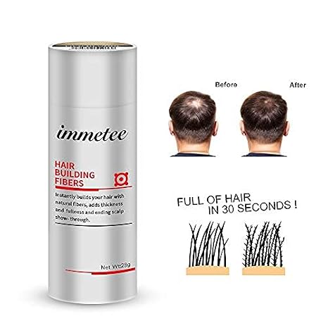 immetee Hair Building Fibres Powder, Hair Fibres for Women & Men, 28g (LIGHT BROWN)