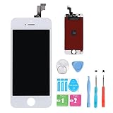  HSX_Z Reemplazo de Pantalla para iPhone 5S Blanco,4.7 Pulgadas Pantalla táctil LCD y ensamblaje de Marco digitalizador con Kit de reparación Completo (5S-Blanco)