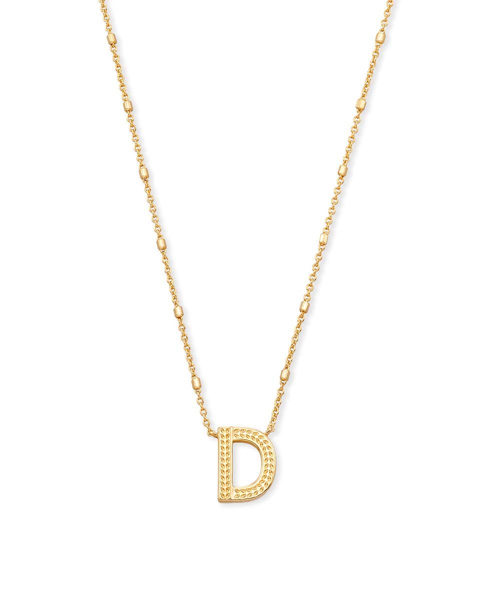 Letters A-Z Pendant Necklace for Women, Fashion Jewelry, 14k Gold-Plated Brass