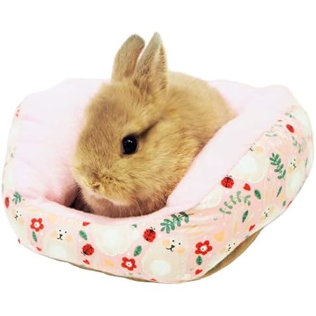 Amazon レインボー 小さめのうさぎ モルモット用うさちゃんのもこもこベッド ピンク レインボー 飼育ケージ内装 通販