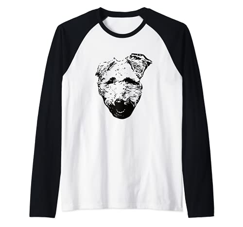 Welsh Terrier Raglan Baseball Tee, Black