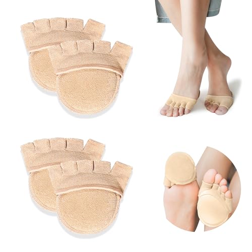 Image of SooGree 2Pairs Toe Topper Half Socks - Ball of Foot Cushions, Forefoot Pads for Women No Show Socks