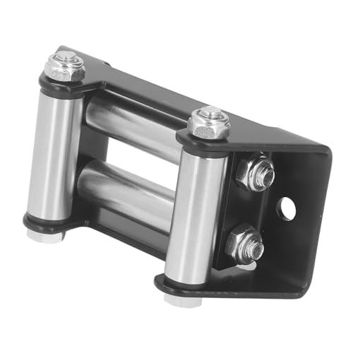 Winch Roller Fairlead, 4 Way Roller Cable, Heavy Duty High Strength Roller Steel Fairlead for 4500LB ATV UTV Winches Wire Cable, Towing Winch Fairleads