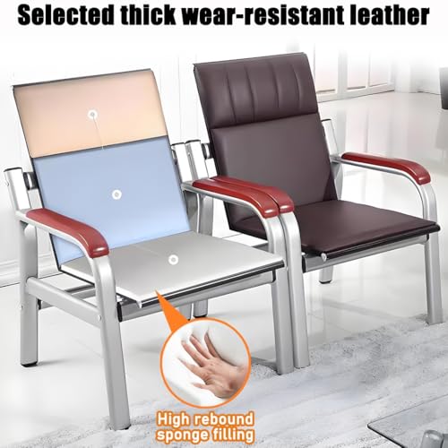 Banco de sala de espera ergonómico con brazos de madera para invitados 5