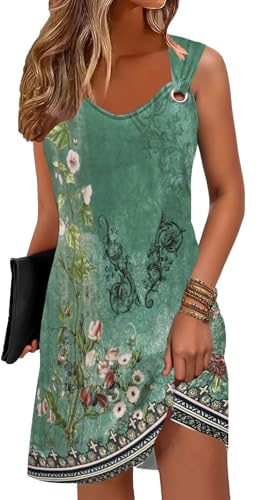 Image of Disamer Summer Dresses for Women 2026 Sundresses Sleeveless Beach Swimsuit Cover Ups Spring Casual Tank Tshirt Sun Dress