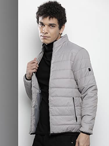 Image of The Indian Garage Co Men Slim Fit Solid Puffer Jackets