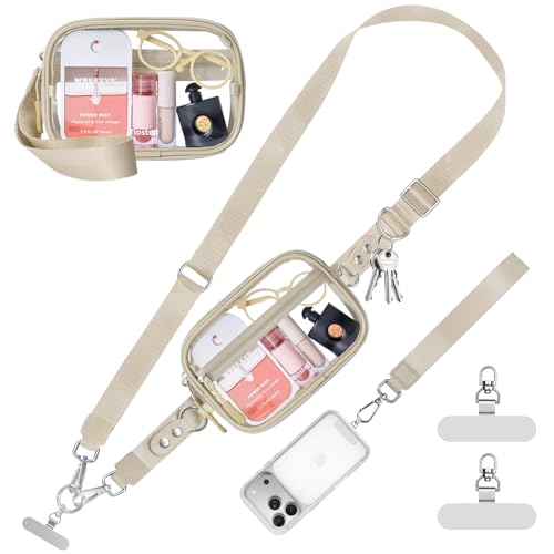 Image of Tiostep Clip and Go Strap for Phone with Wallet Crossbody Phone Lanyard and Detachable 4.5 x 6.5 Small Clear Bag for Stadium Events and Concert