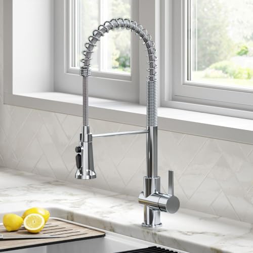 Image of Kraus KFF-1691CH Britt 2-in-1 Commercial Style Pull-Down Single Handle Filter Kitchen Faucet for Reverse Osmosis or Water Filtration System, Chrome