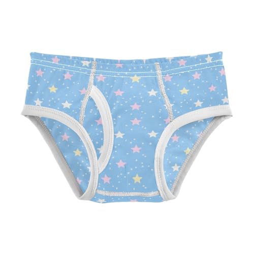 Boys' Exclusive Briefs Toddler Underwear 95% Combed Cotton Boxerbriefs 2T Pastel Stars Pattern