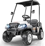 LIGIANT R9 24V Ride on Toys for Big Kids, 4-Seater Kids' Car, Golf Cart Max. Capacity: 264 Lbs, 4WD Ride on Car w/Remote Control, Detachable Awning, Spring Suspension, Music/Story/Power Display