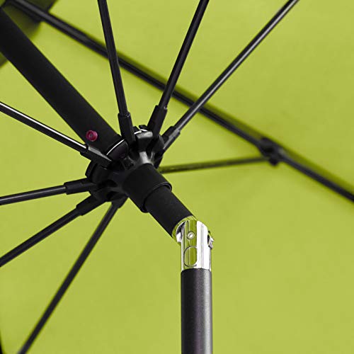 Sunline 9 ft Patio Umbrella with Crank & Push Button Tilt, Outdoor Market Umbrella with UV Protection & Wind Vent and Fiberglass Ribs, Metal Frame for Deck, Pool & Table, Lime by California Umbrella - Image 4