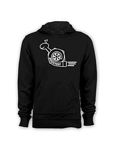 Guerrilla Tees Boosted Hoody Turbo Charger Hoody Graphic Turbo Snail JDM Turbo Hoody, X-Large Black