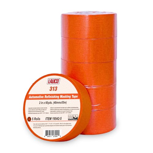 LAUCO Orange Automotive Refinishing Masking Tape 2 inch 5 Rolls