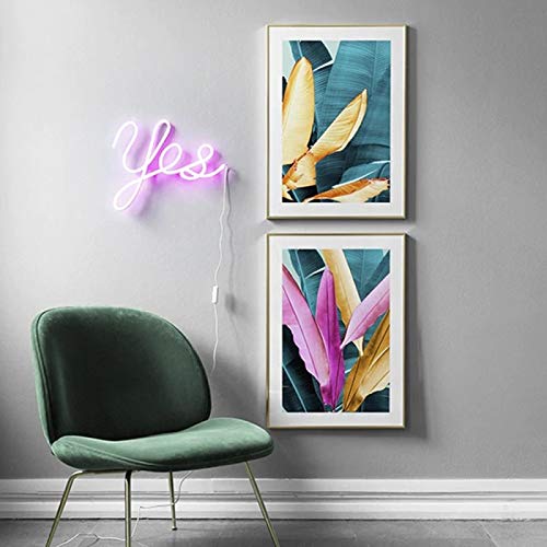 Affiche aquarelle feuilles lot de 2 posters muraux 50x70 cm style nordique pour salon moderne