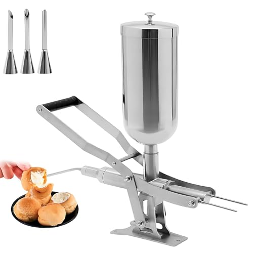 Máquina de llenado de churros comercial, relleno de repostería de acero inoxidable con boquillas, manual para donas, panadería y cafetería, tienda de postres