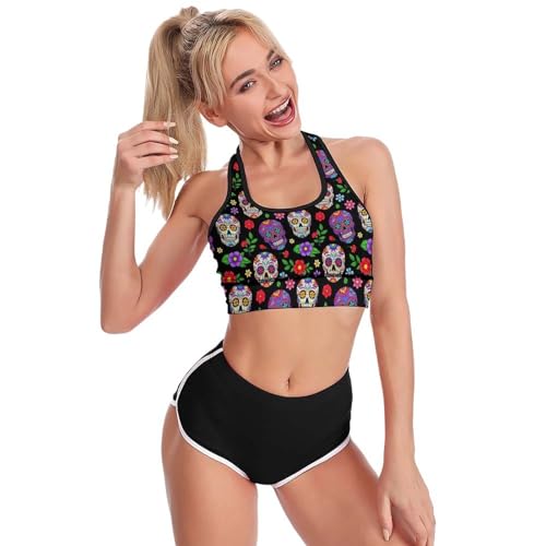 Image of Womens Comfortable Sports Bra Workout Tank Tops Racerback Fitness Gym Bra for Yoga Running