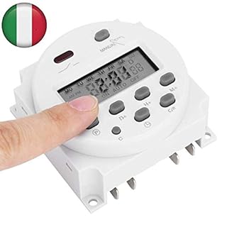 Timer digitale settimanale programmabile 12V 16A manuale ITALIANO relè interruttore orologio