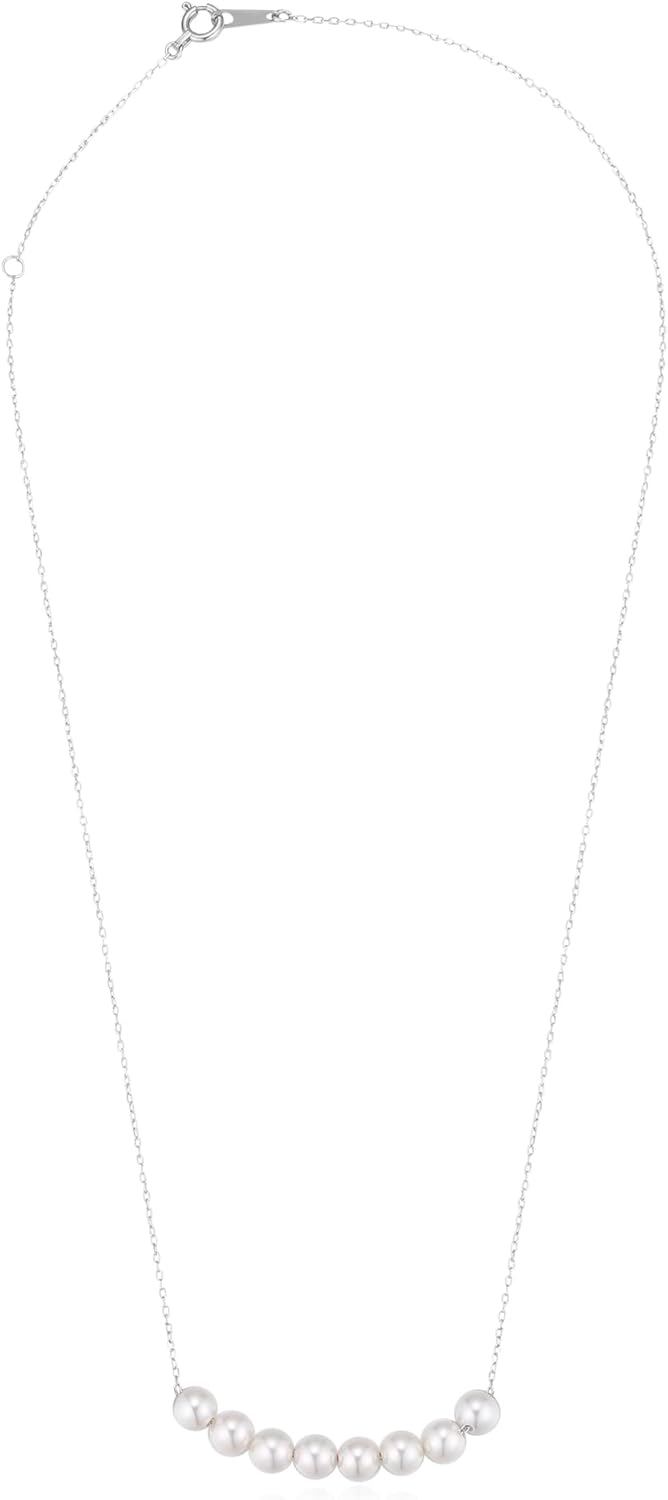 KOKO PEARL JEWELRY]Japanese-Made Akoya Pearl Pendant Necklace for Women, Real Pearls with 10K Solid Gold, Layered Chain Choker, Multiple Styles, Perfect Everyday Jewelry Gift nc5type