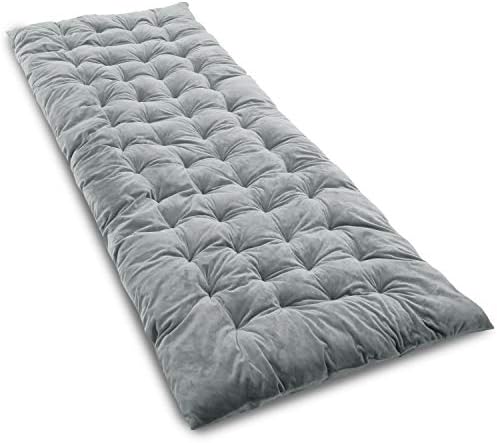 CAMPMOON Camping Cot Pads Mattress for Adults, Comfortable Thicker Cotton Sleeping Cot Pad Mattress, XL Wide Cot Pads with Waterproof Bottom, 75x28 inches, Gray