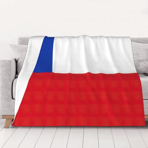 Couverture en flanelle drapeau du Chili douce pour lit