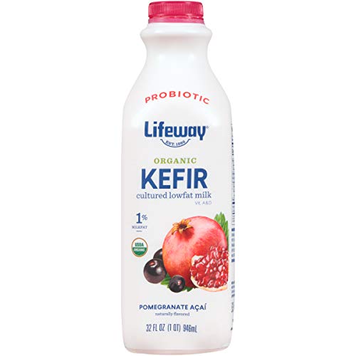Lifeway Organic Lowfat Kefir, Pomegranate Acai, 32 Ounce, 11g Pro...