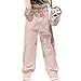 Bolknokin Girls Parachute Pants Y2K Cargo Baggy Joggers Track Pants Kids Trousers with Pockets Size 6-14(Pink-2,12-14)