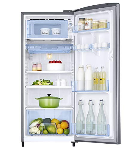 Image of Samsung 192 L 2 Star Direct Cool Standard Single Door Refrigerator Appliance (RR20A1Y1BS8 /HL, Elegant Inox, Silver, 2022 Model)
