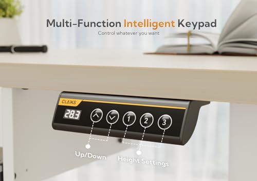 Image of Claiks Electric Standing Desk 48x24 Inches with Keyboard Tray Natural