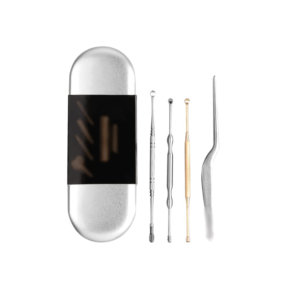 Ear Wax Removal Kit 4pcs Ear Cleaning Kit Stainless Steel Ear Wax Remover Tool Set Ear Pick Cleaner