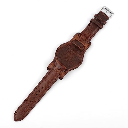 Onthelevel Leather Cuff Watch Strap 18mm 19mm 20mm 21mm 22mm Vintage Genuine Leather Bund Watch Band...