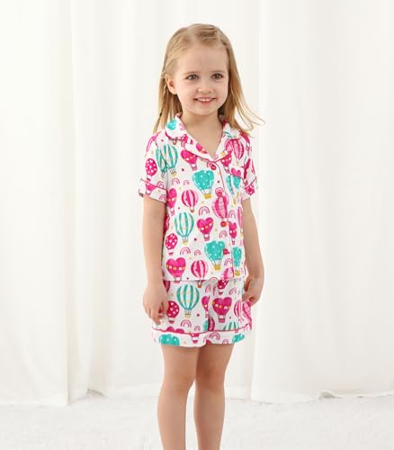 Image of Toddler Boys Girls Clothes Set Viscose from Bamboo Home Outfit Button Down Top Clothing Sets Soft with Pockets 2-5T