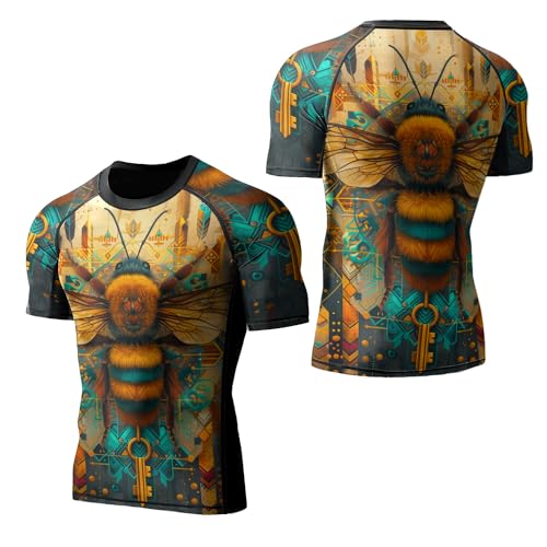 Desantiago Rash Guard Breathable Fabric Compression Shirts Short Sleeve, BJJ Rash Guards for Men