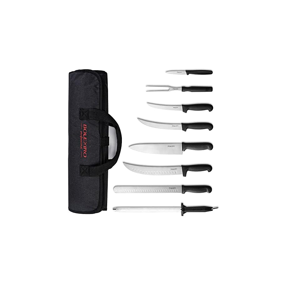 Professional-9-Piece-BBQ-Knife-SetKnife-RollOutdoor-Cooking-Knife-SetJapanese-style-Premium-stainless-Steel-Chef-Knife-SetUltimate-Grilling-Set-with-Carrying-Bag BOLEXINO Professional 9 Piece BBQ Knife Set,Knife Roll,Outdoor Cooking Knife Set,Japanese style Premium stainless Steel Chef Knife Set,Ultimate Grilling Set with Carrying Bag