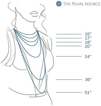 Miniatura 3 de The Pearl SOURCE - Collar redondo de oro de 14 quilates, perlas cultivadas de agua dulce, collar y pendientes de doble hilo, 16.0in de longitud para