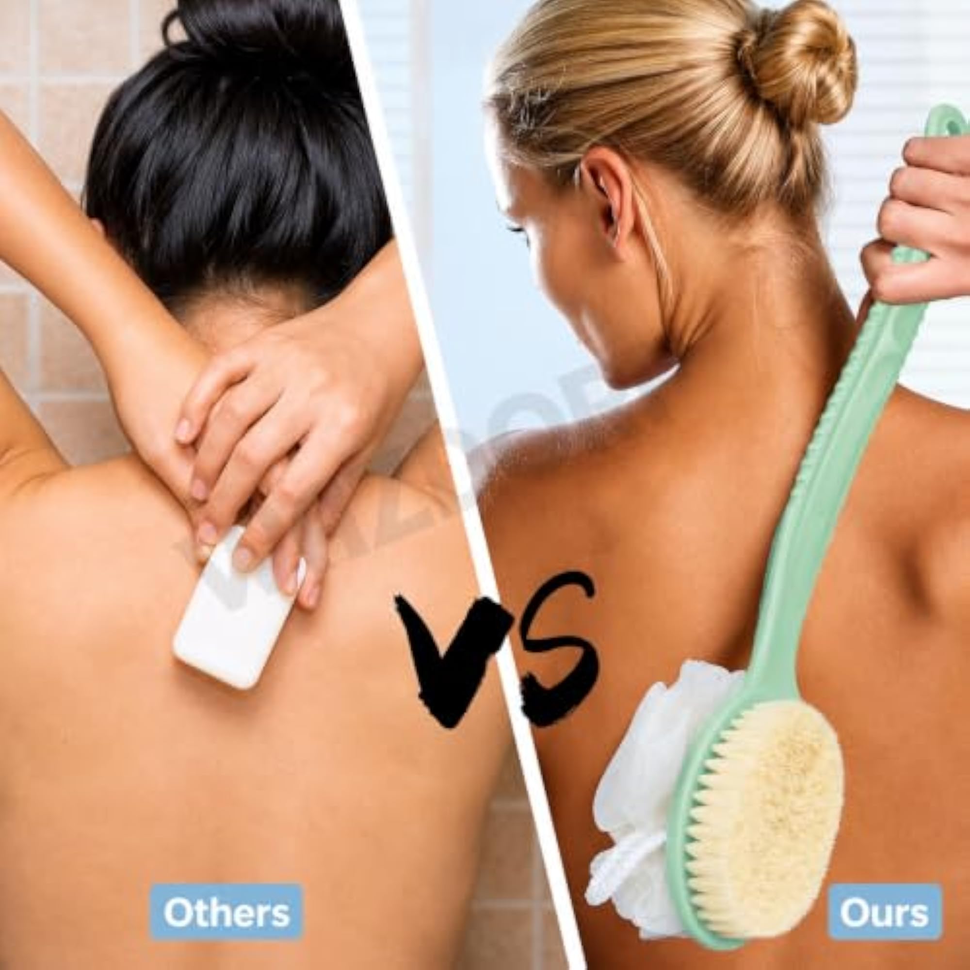 2-in-1 Body Bath Brush with Long Handle