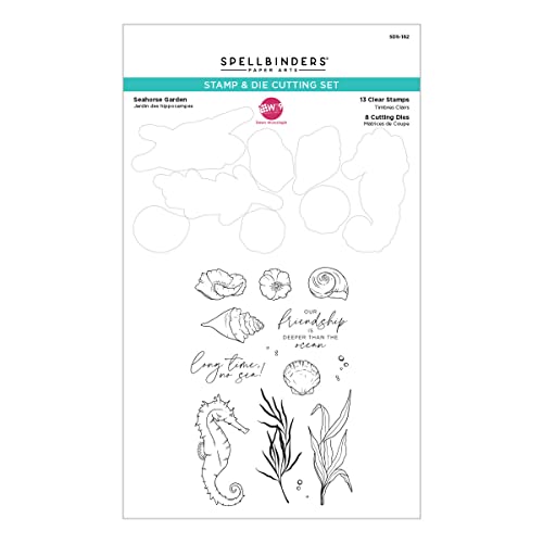 Spellbinders Garden Stamp & Die Set from The Seahorse Kisses Collection by Dawn Woleslagle, Metal, ONE
