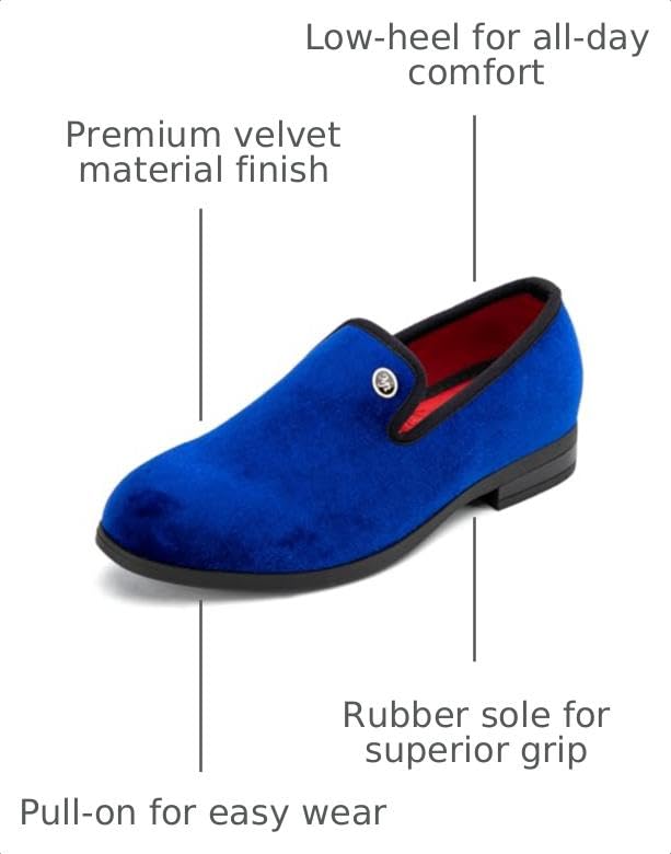 Image of Meijiana Boys Dress Shoes - Velvet Casual Pull-On Low-Heels, Black Rubber All-Weather Formal Boys Shoes, Toddler Dress Shoes for Wedding & Party - Fashion Business Style