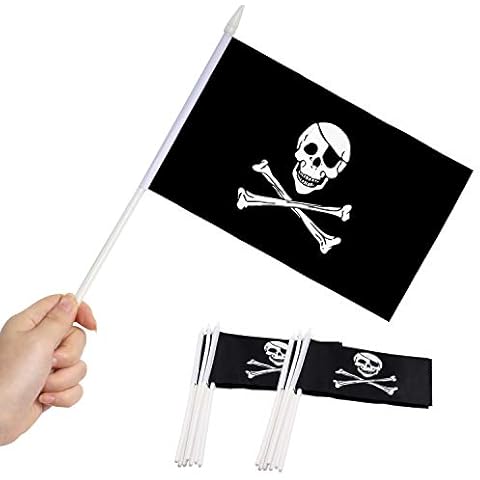 ANLEY Jolly Roger Pirate Stick Flag 12 Pack Cover