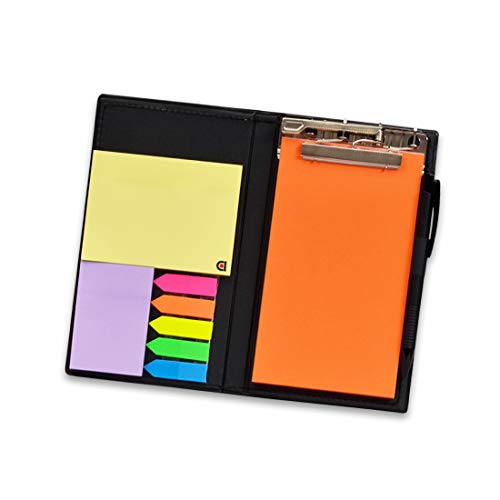 COI Desk Organizer, Notepad Memo Holder with Colorful Sticky Notes Stationery Gift Set with Pen (Rust Orange)