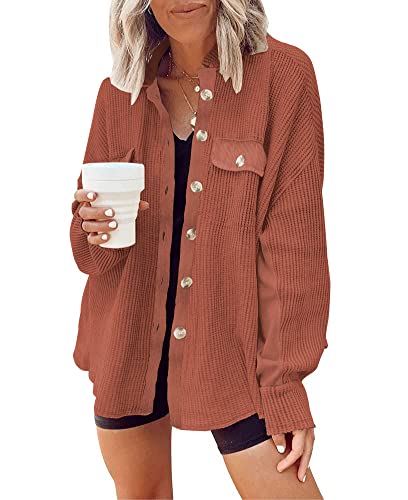 Image of Womens Corduroy Button Down Shirts Color Block Long Sleeve Blouses Tops Jackets