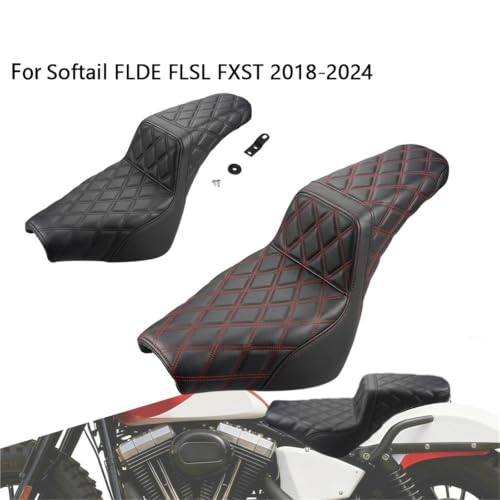 Asiento de dos plazas premium con acabado clásico para Softail FLHCS FXST de 2018 a 2024 2