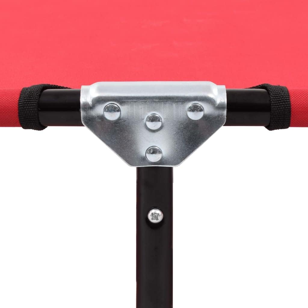 Outdoor Chaise Lounge,Folding Sun Lounger Red Steel,Lounge Chair Portable Lightweight Reclining Garden Sun Lounger for Patio, Deck, and Poolside