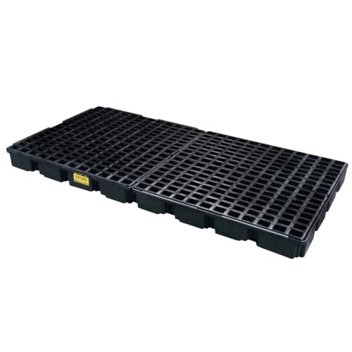Eagle 8 Drum Spill Containment Pallet with Forklift Pockets, Black