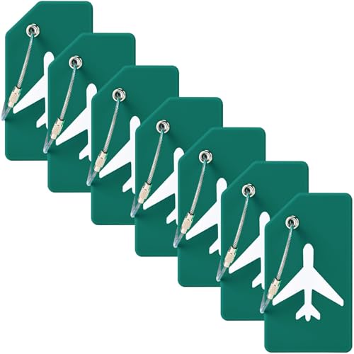 Pacote com 7 etiquetas de silicone para bagagem, bolsa de viagem, com cart&atilde;o de identifica&ccedil;&atilde;o,...