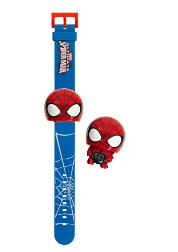 BulbBotz Marvel 2021142 Spiderman Kinder-Armbanduhr mit Hintergrundbeleuchtung , rot/blau , Kunststoff , digitale , LCD-Display , Junge/ Mädchen , offiziell Cover