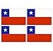 Supstick – Lote de 4 pegatinas de bandera de país de Chile, formato 6 x 4 cm