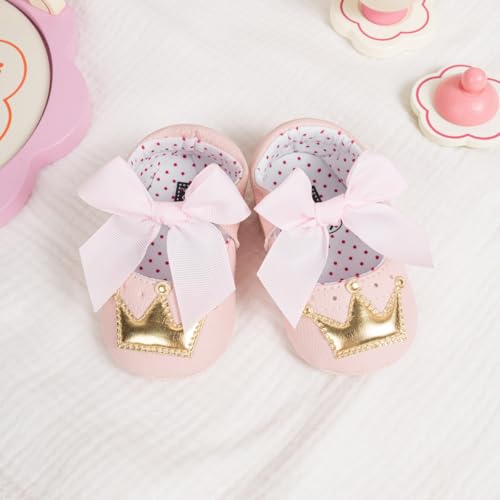 Image of Meckior Infant Baby Girl Sandals Soft Non-Slip Rubber Sole Handmade Princess Wedding Dress Shoes Toddler First Walkers