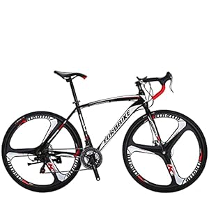 HYLK Racefiets XC550 49 cm Frame witte fiets 3-spaak fiets dubbele schijfrem fiets weg 700C fiets (3-spaak wielen)