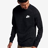 Nike Men 's Sportswear Advance 15 Crew, Long Sleeve Top Herren, Herren, Men's Sportswear Advance 15 Crew, Black/Htr/White