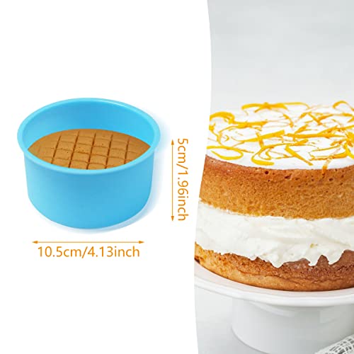 VicBou 6PCS Silicone Cake Mould,Non-Stick Muffin Baking Tray,Cupcake Round Baking Pan for DIY Cakes, Chocolate Cakes,Mousse Bread, Blue - Image 2